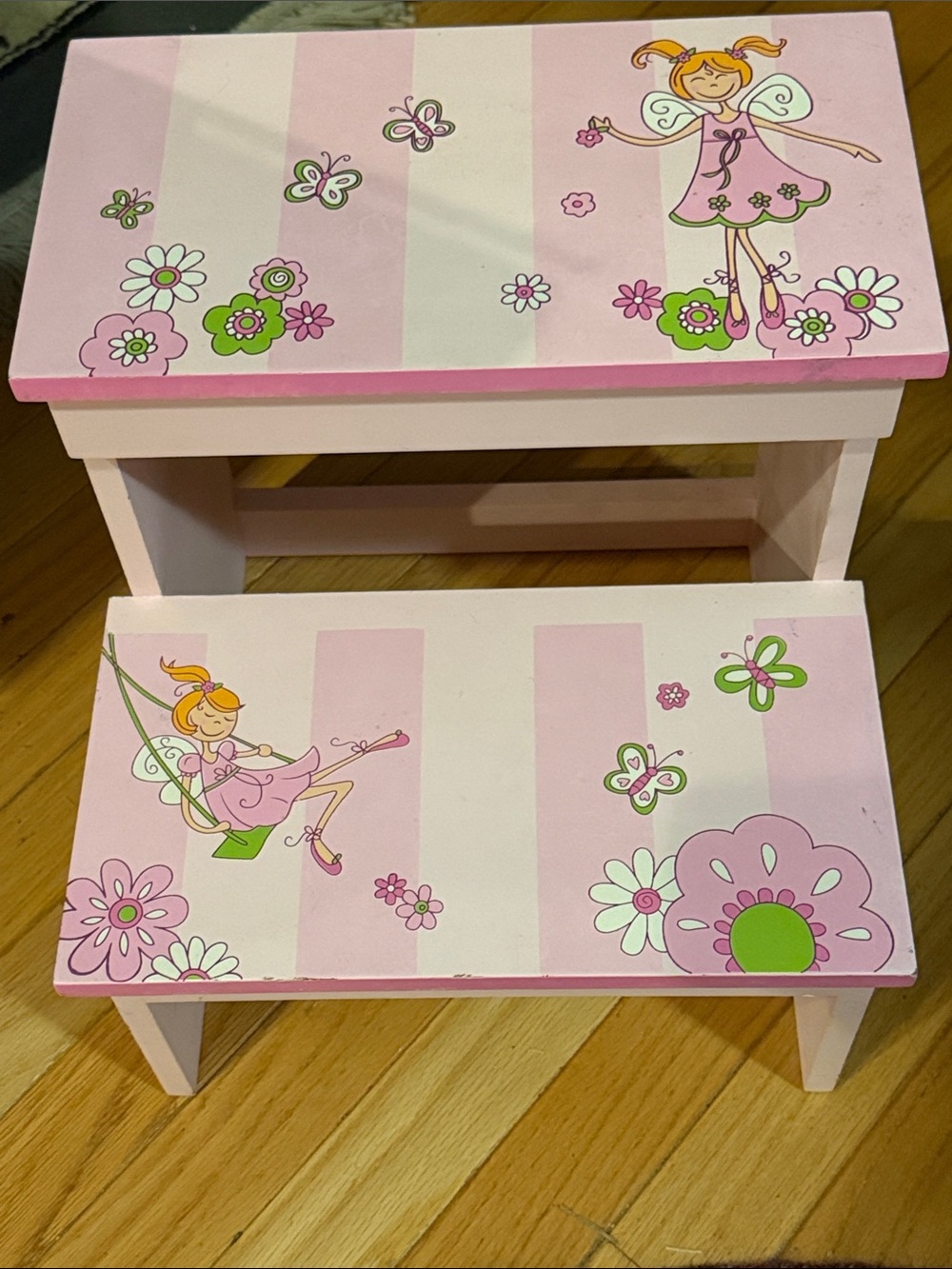 Children’s Pink Fairy Wooden Step Stool
